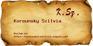 Korsunsky Szilvia névjegykártya