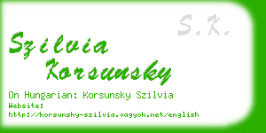 szilvia korsunsky business card